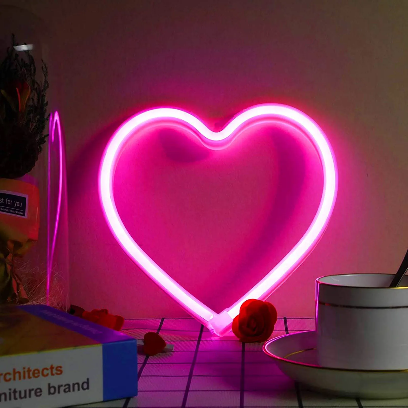 Batteria/USB LED Neon Light decorazione della parete farfalla Lightning Heart Neon Sign luce notturna per bambini camera da letto regalo della festa nuziale