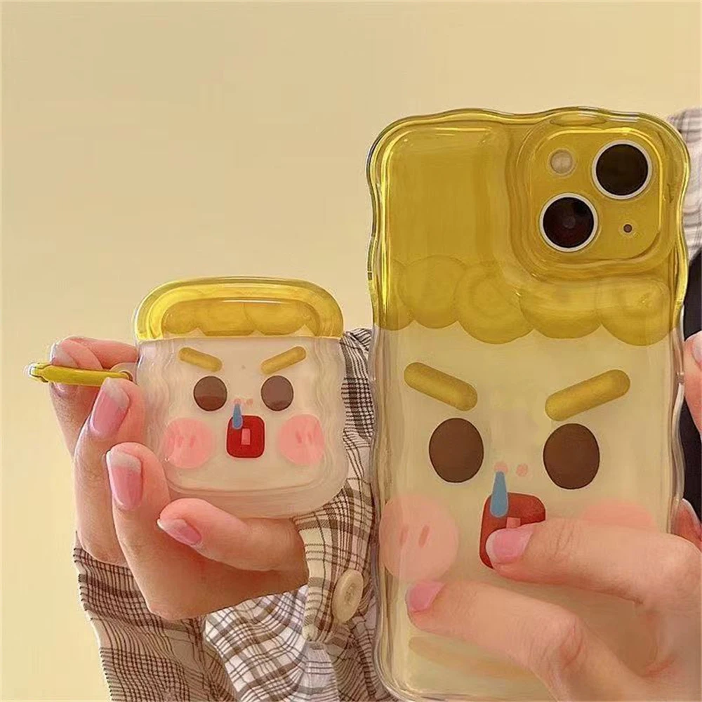 

Case Protective Cover for AirPods 1 2 3 Pro Funny Expression Silicone Bluetooth Wireless Earphone Protective Box for AirPods