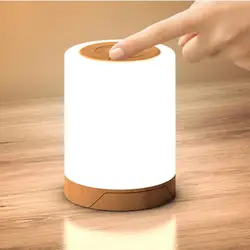 Lampe de chevet Rechargeable par USB, lumière à intensité réglable, veilleuse blanche chaude, rvb, pour salon, chambres à coucher, bureau 