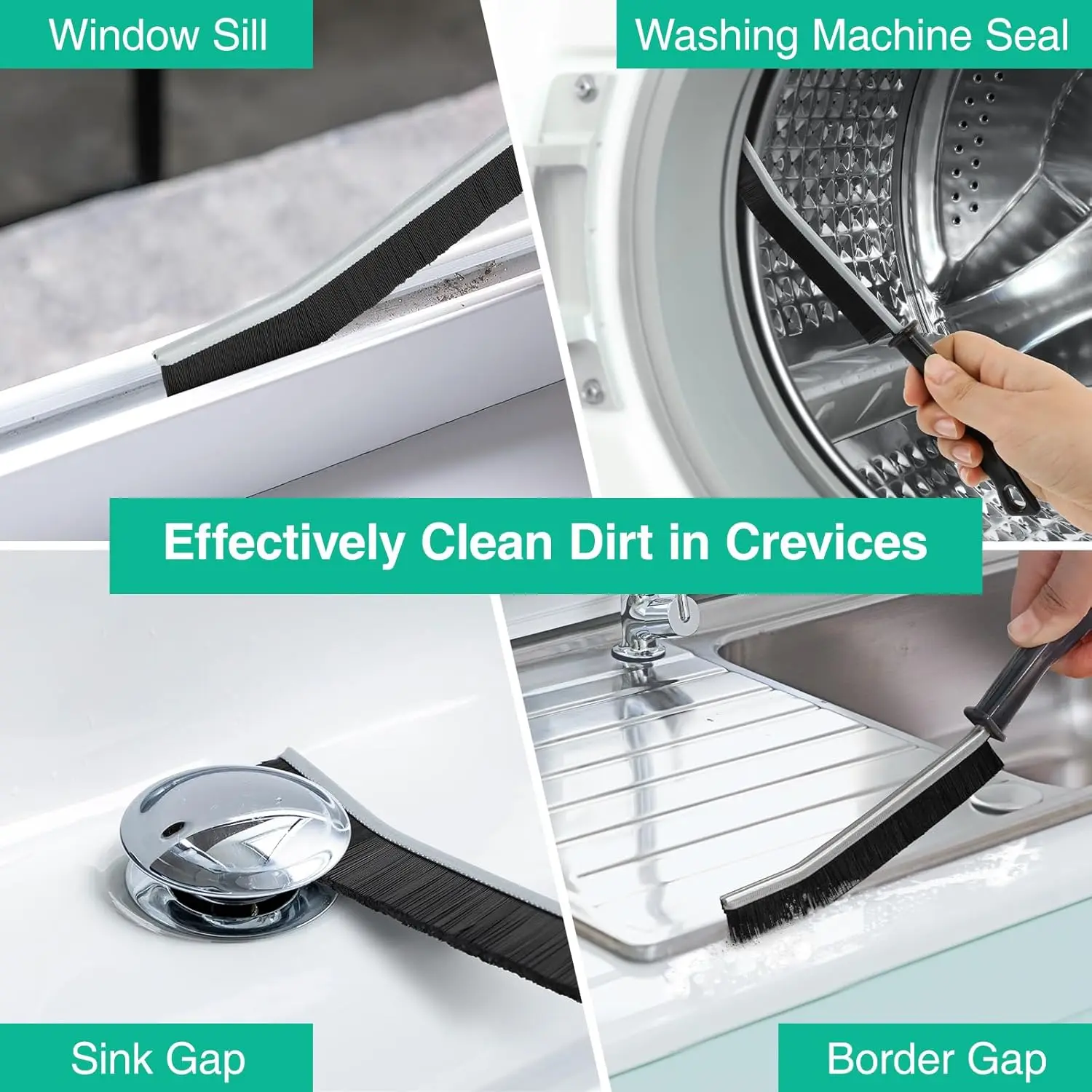 2pcs Hard Bristle Crevice Brush Gap Cleaning Brush Dead Corner Small Cleaning Tool for Bathroom Kitchen Tiles Window Slots Track 3