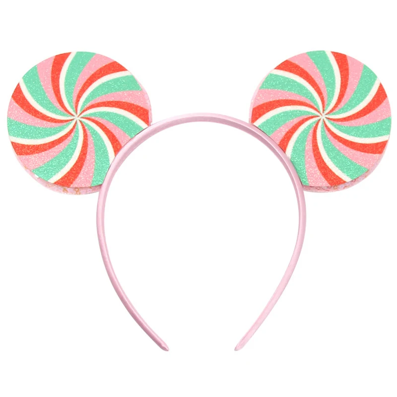 Christmas Mickey Headband Sequin Bow Ear Hair Accessories Snowman Christmas Party Dress Up Headdress