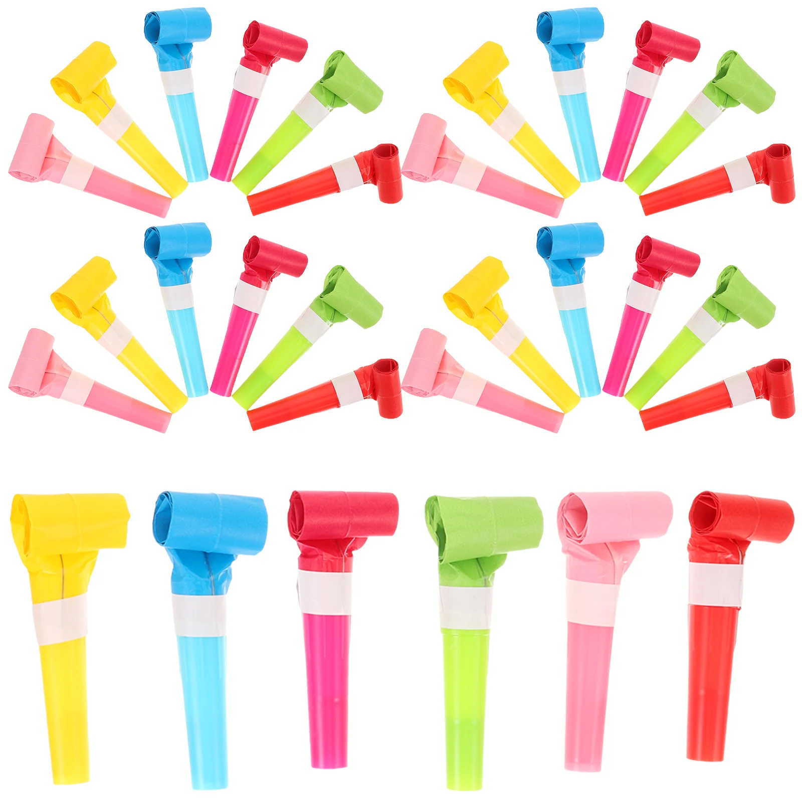 

60pcs 6cm Solid Color Whistles Plastic Noise Makers Cheering Props Party Playing Whistle for Kids Children (Random Color)