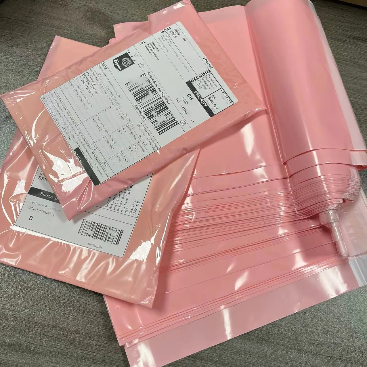 20 개/몫 택배 가방 봉투 보관 가방 포장 배달 패키지 메일 링 가방 자기 접착 인감 플라스틱 운송 가방