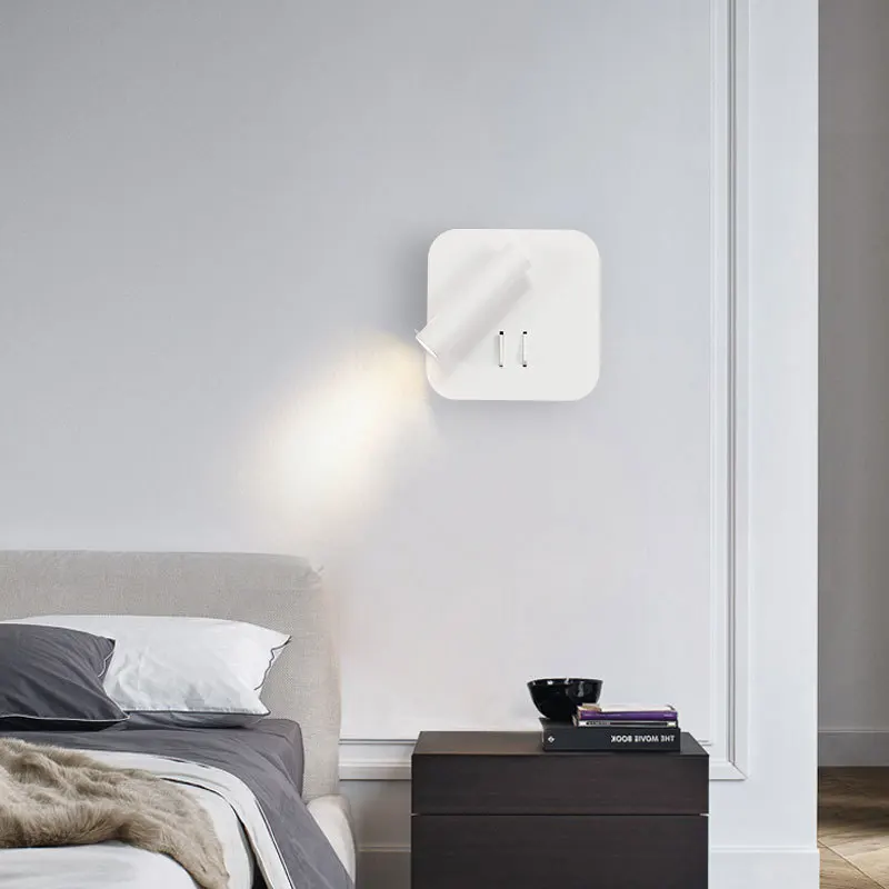 Modern Led Wall Lamp Bedside Bedroom Lighting Fixture Sconce Decoration with Switch Spotlight Reading Study Indoor Decor Light - 3