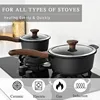 Nonstick Stockpot With Lid 4 Quart,Saucepan with Stay Cool Handle,Deep Kitchen Cooking Pot Induction Stock Pots, Dishwasher Safe 5