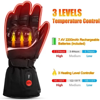 Savior Heat Winter Motorcycle Heated Gloves 7.4V Safe Outdoors Sports Electric Heating Waterproof Windproof KNUCKLE EN13594 2