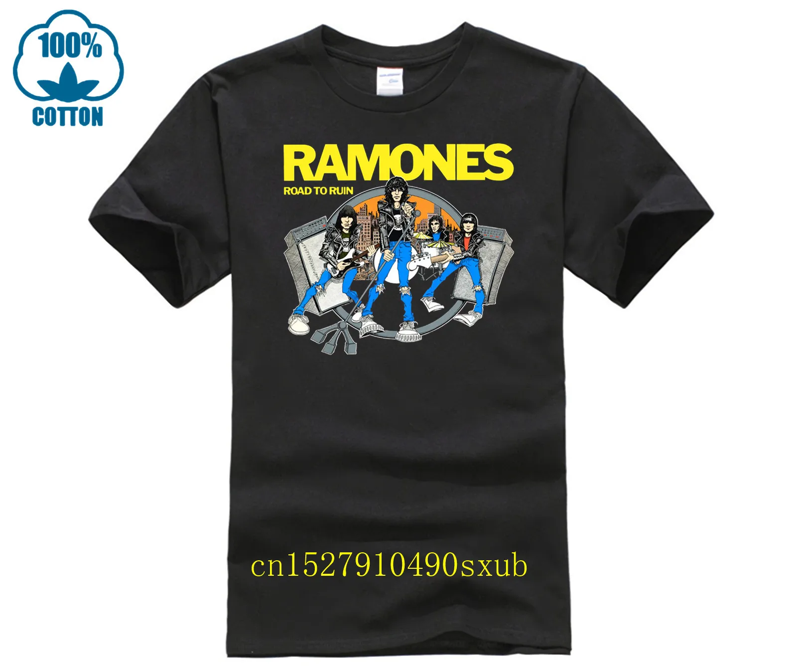 Повседневная мужская Футболка GILDAN Ramones, новинка 2017, брендовая модная облегающая футболка с принтом и круглым вырезом, хлопковые топы высшего качества, футболки