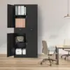 Storage Cabinet，71" Garage Storage Cabinet with 2 Locking Drawer and 4 Adjustable Shelves ，Black Tool Cabinet，Lockable Fil 2