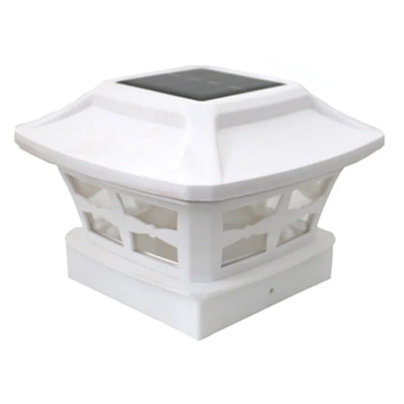 Solar Outdoor Post Cap Lights 10x10 Bright LED Light for Fence Deck Garden or Patio Posts, White