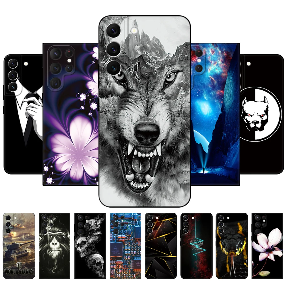 For Samsung Galaxy S22 | S22+ | S22 Ultra 5G Case For Samsung S22 Plus Phone Back Cover Galaxys22 S 22 Bumper Bag Black Tpu Case