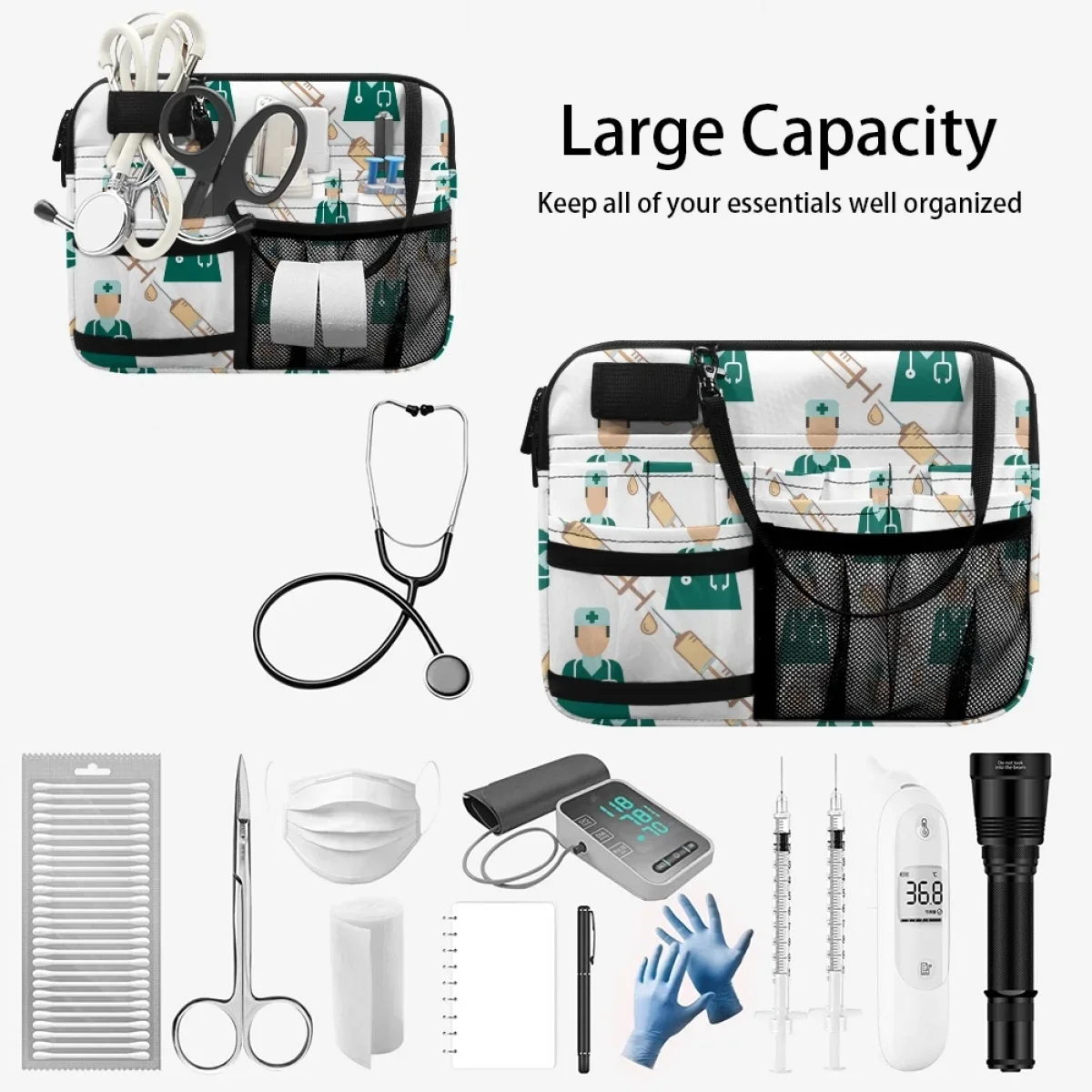 Doctor Medical Style Fashion Waist Bag Adjustable Strap Casual Shoulder Belt Bag Print on Demand Nurse Storage Fanny Pack 2023