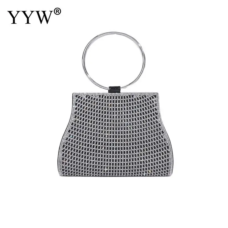 Luxury Diamond Evening Clutch Bags Women Purse Handbag Elegant Ring Handle For Women Bride Bridesmaid Wedding Party Handbag