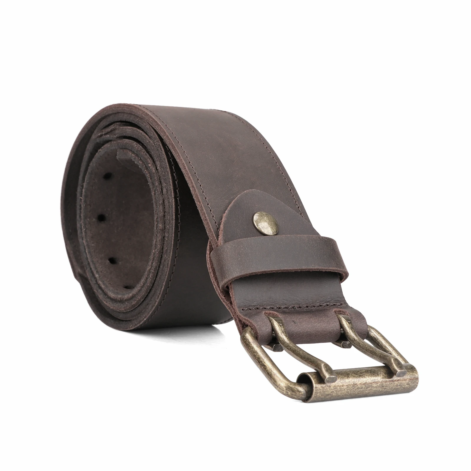 Tourbon 2'' Work Belt in Heavy Top Grain Leather Double Prong