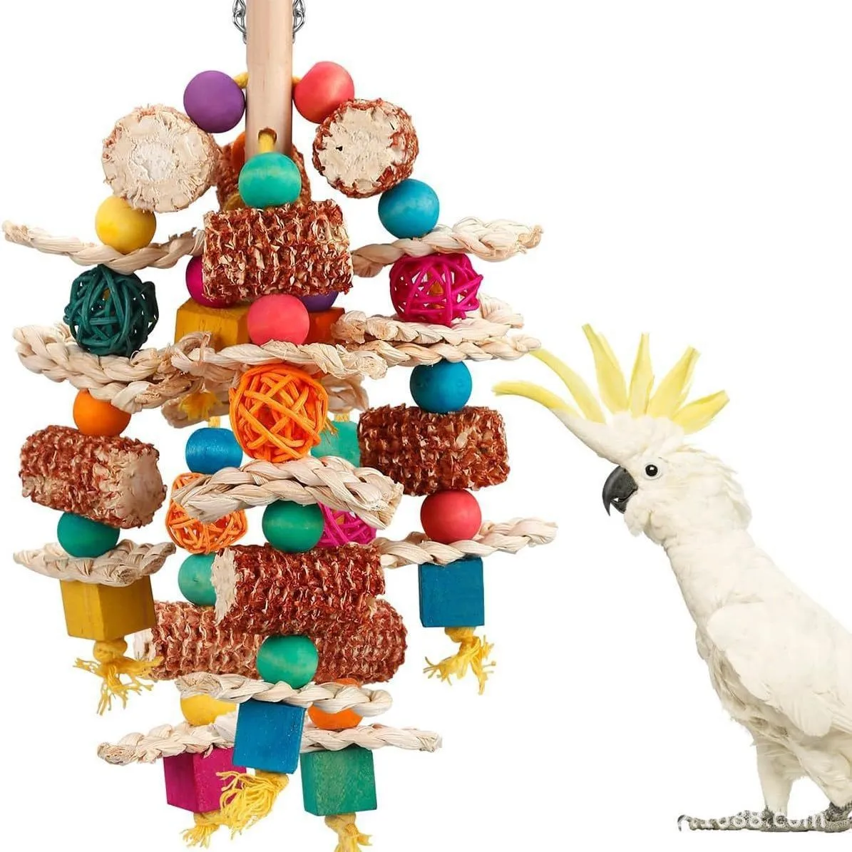 Parrot Toys Bird Toys Natural Corn Cob Bird Chew Products with Wooden Blocks