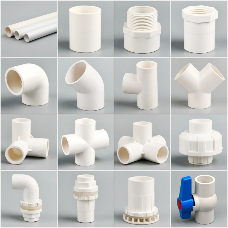 PVC Pipe Fittings 20~63mm Straight Elbow Tee Aquarium Water Supply 4 5 6 Ways Garden Irrigation DIY Accessories