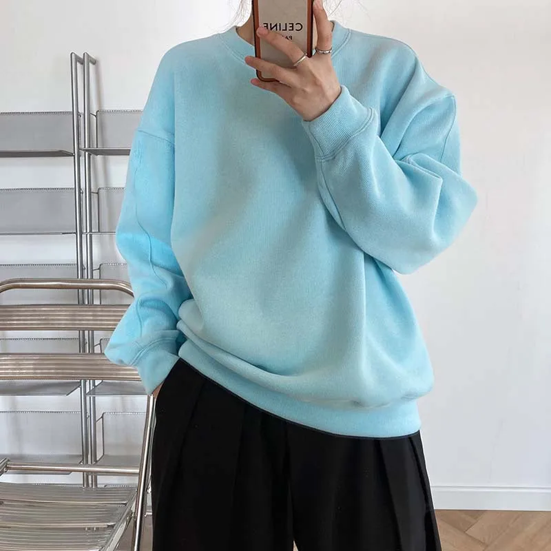 Tesco Autumn Winter Thicken Sweater For Women Loose Lazy Design Hooded Shirt Korean Popular Casual Style For Outdoor Wear