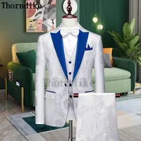 Thorndike 2023 Latest Coat Design Men Suits Tailor-Made Tuxedo 3 Pieces Blazer Wedding Party Singer Groom Costume Homme 2