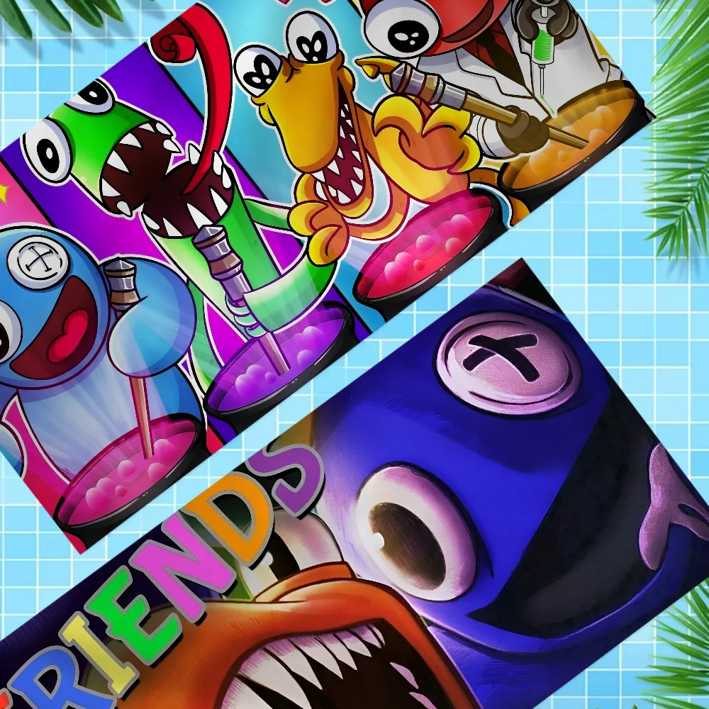 R-Rainbow F-Friends Beach Towel For Kids Personalized Bath Towel Pool Towel Vacation Gift Picnic Towel Party Gift 2