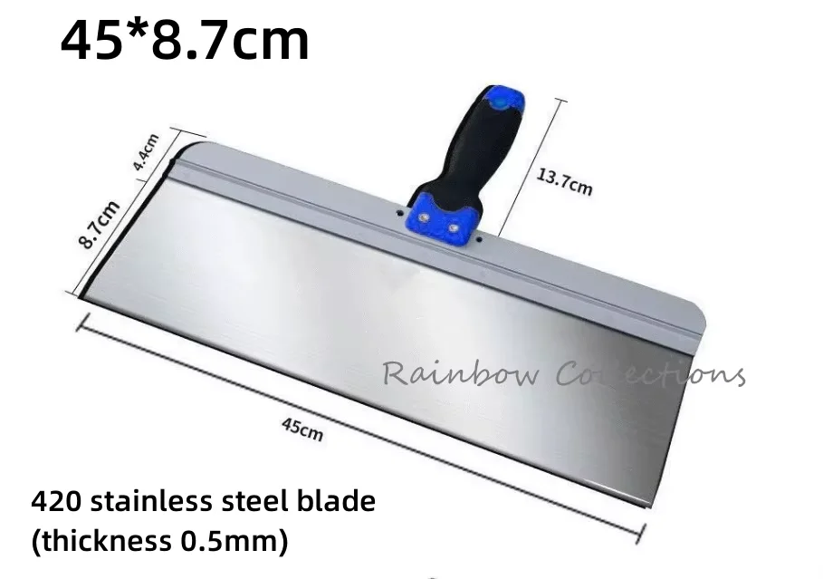 1pcs 45*8.7cm /50*8.7cm 420 Stainless Steel Plastic Handle Putty Knife Set Scraper Construction Tools Cleaning Tools Thick 0.5mm 2