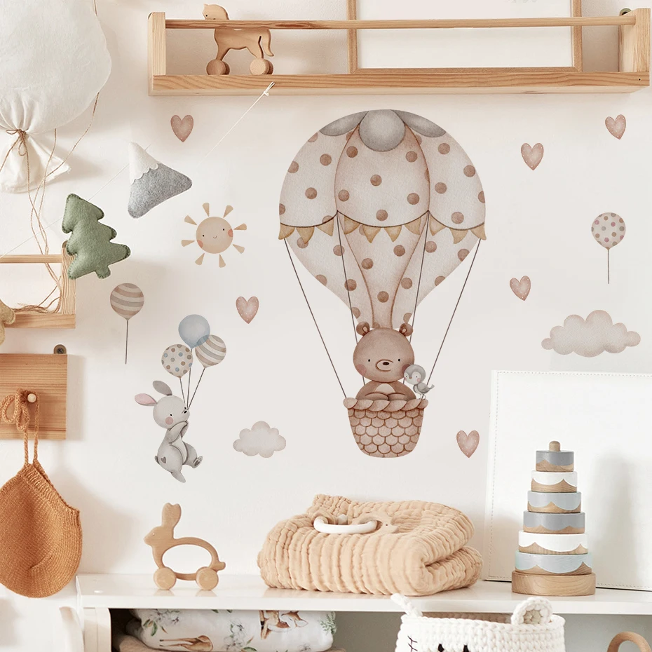 Hot Air Balloon Animal Wall Stickers 3