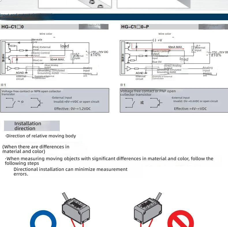 HG-C1030 Laser Distance Sensor Displacement Measurement Analog Output Thickness