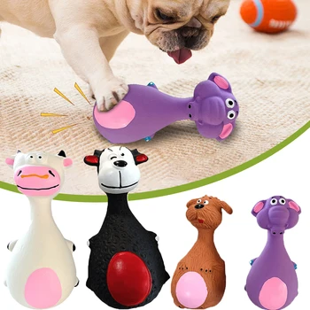 Dogs Durable Chew Toy Cartoon Sound-Producing Toy Indestructible Aggressive Chewing Toy Squeaky Football Toy Training Dental Toy 1