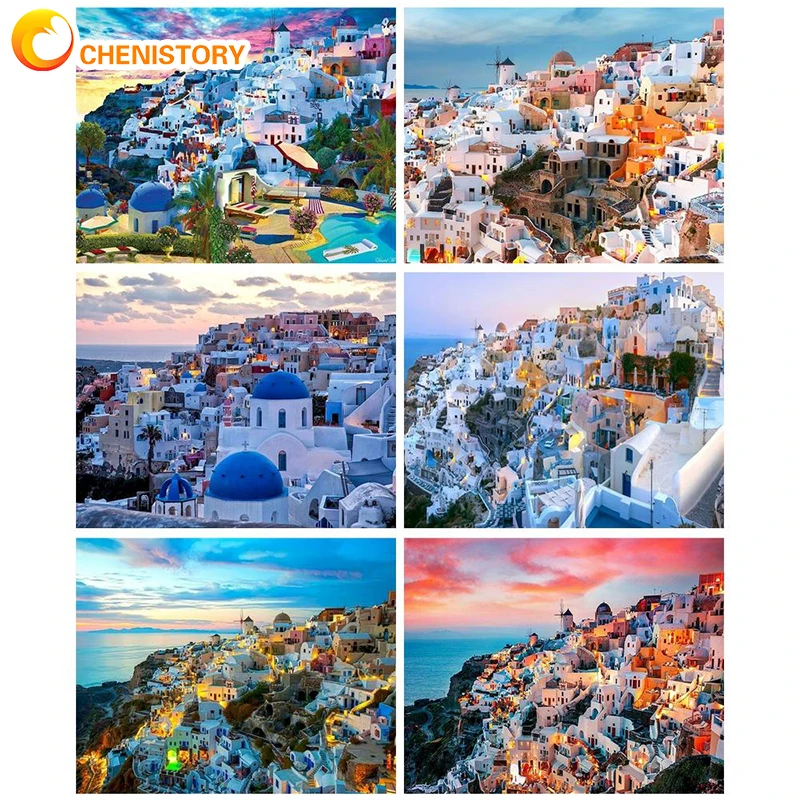 

CHENISTORY 5D Diy Diamond Painting Kits Diamond Mosaic Full Drill Diamond Embroidery Town Landscape Cross Stitch Home Wall Decor