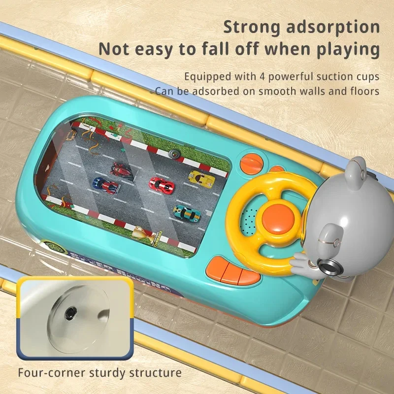Children steering wheel driving simulation toys electric tabletop game consoles dodging racing Adventure Game Machine for kid 3