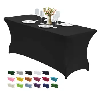 Couverture de Table en Spandex pour Table de 6 pieds/4 pieds, nappe extensible universelle ajustée pour fête, Banquet, mariage et événements, 1 pièce 1