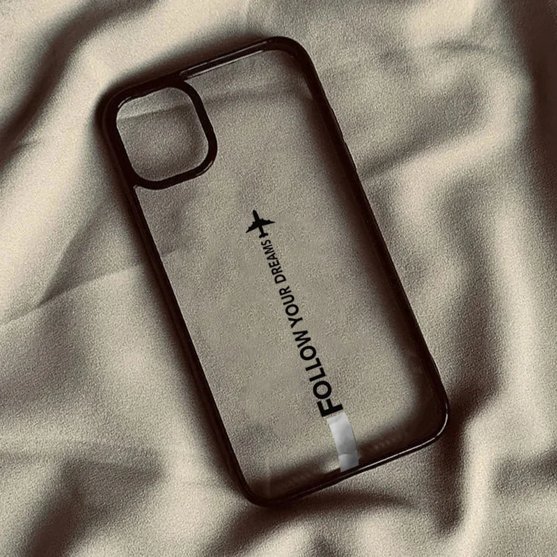 Travel-Inspired Airplane Route Design Anti-Fall Clear Phone Case