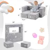 Kids Play Couch, Glow in The Dark Star Patterns Toddler Modular Sofa, Convertible Baby Fold Out Play Foam and Floor Cushion 2
