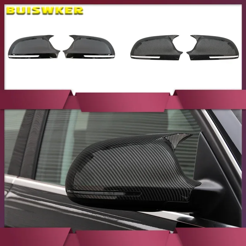 Sleek Glossy Black Rearview Mirror Cover Caps - Set of 2