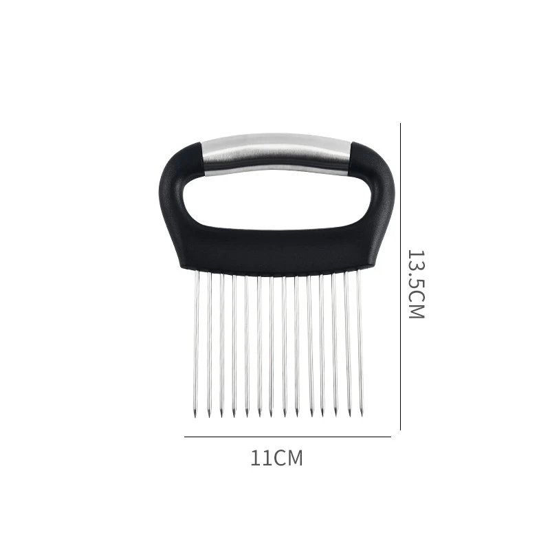 Stainless Steel Onion Cutter Holder Vegetables Fruit Slicer Tomato Potato Onion Chopper Vegetables Cutting Fork Kitchen Gadgets 6