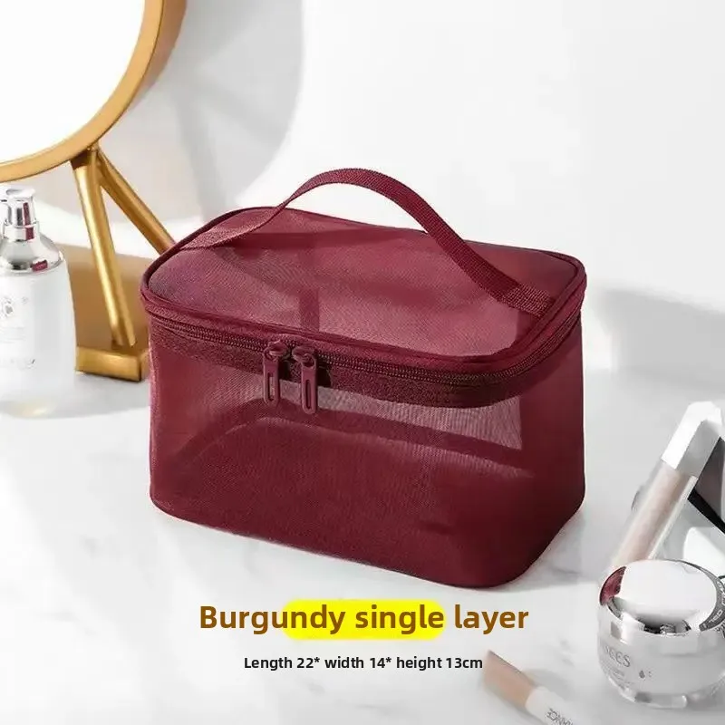 Spacious Nylon Mesh Cosmetic and Toiletry Travel Organizer
