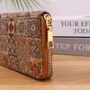 Bohemian Style Women's Wallet Retro Advanced Wallet with Wood Grain Portable Geometry Multiple Card Slots Card Holder Coin Purse 4