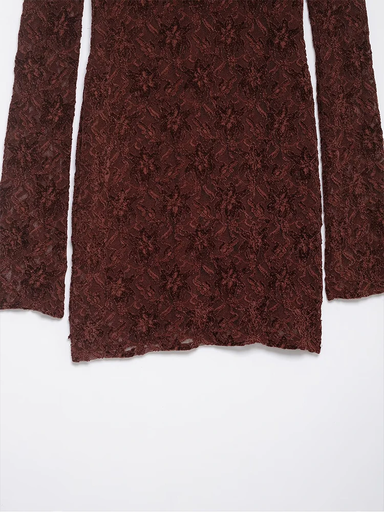 Chic Elegant Lace Evening Party Dresses For Women Soft Touch Slim Short Dress Woman Long Sleeve Mini Dress 2025 New Fashion