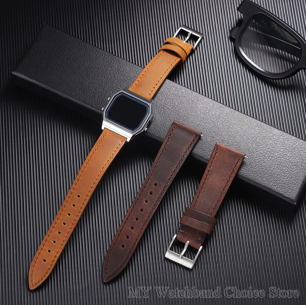 Elegant Vintage Retro Genuine Leather Watch Band - Quick Release Wristband Straps