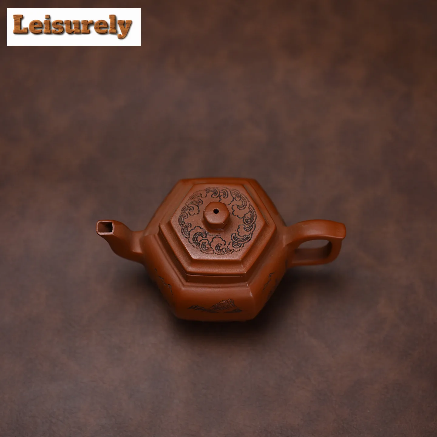 130ml Yixing Purple Clay Teapots Handmade Hexagonal Palace Lantern Pot Raw Ore Dahongpao Mud Kettle With Infuser Zisha Tea Set