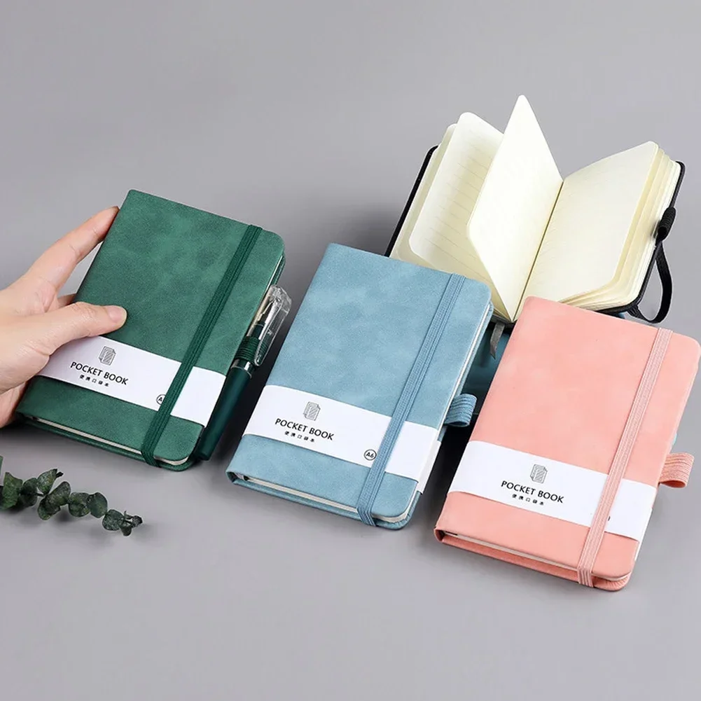 A6 Pocket Notebooks 200 Pages Leather Notepads Teacher Gift Planning Notebook And Journals School Supplies Stationery leather notebook,student notebook