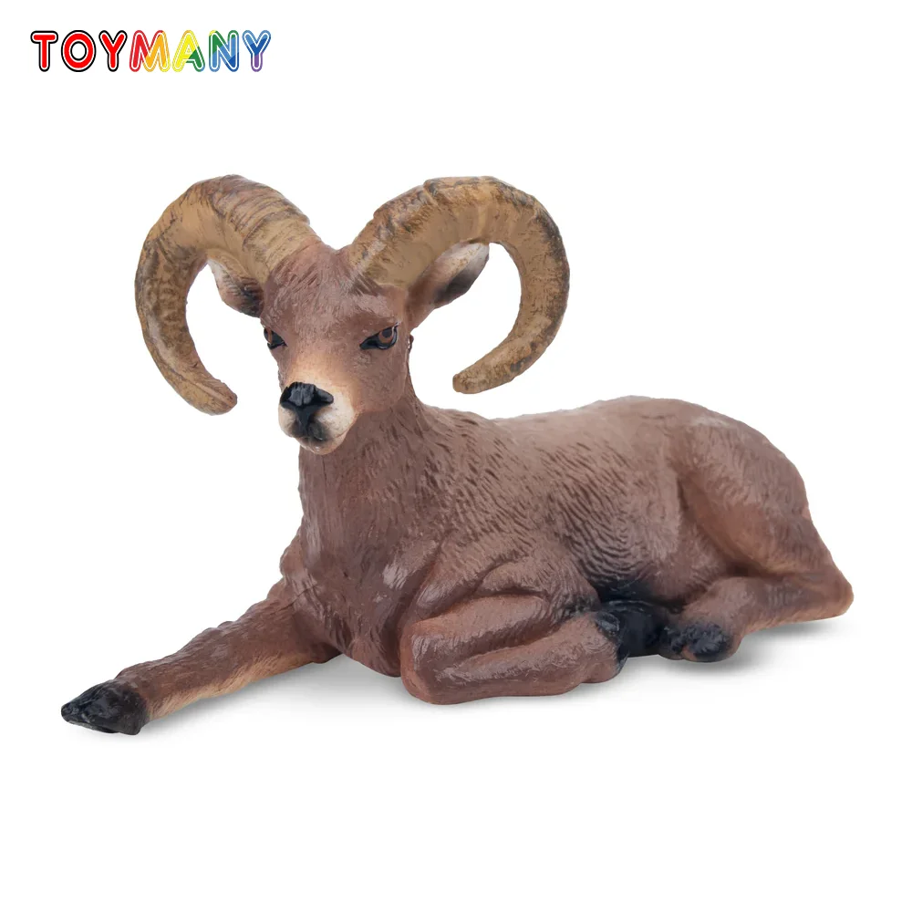 Toymany Simulation Bighorn Sheep Wildlife Animal Model Toy Mini Figures Dolls Action Figurines Toys Children Gift Cake Decoratio