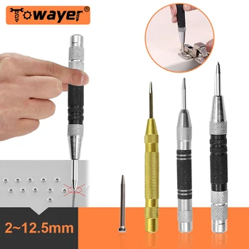 Automatic Center Punch Spring Loaded Locator Woodworking Metal Drill Adjustable Kerner Center Pin Press Dent Marker Hand Tools