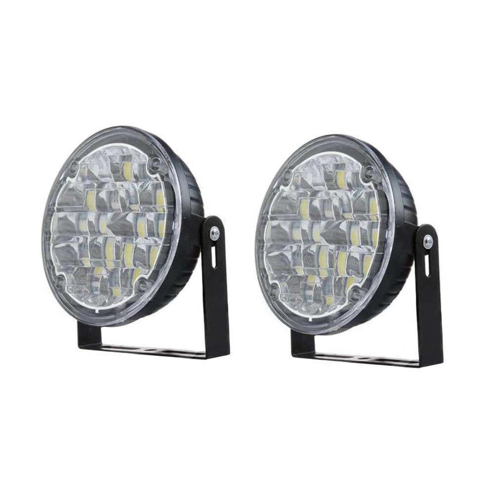 2개 DC 12V 18 LED DRL 원형 자동차 안개등 주간 주행등 흰색