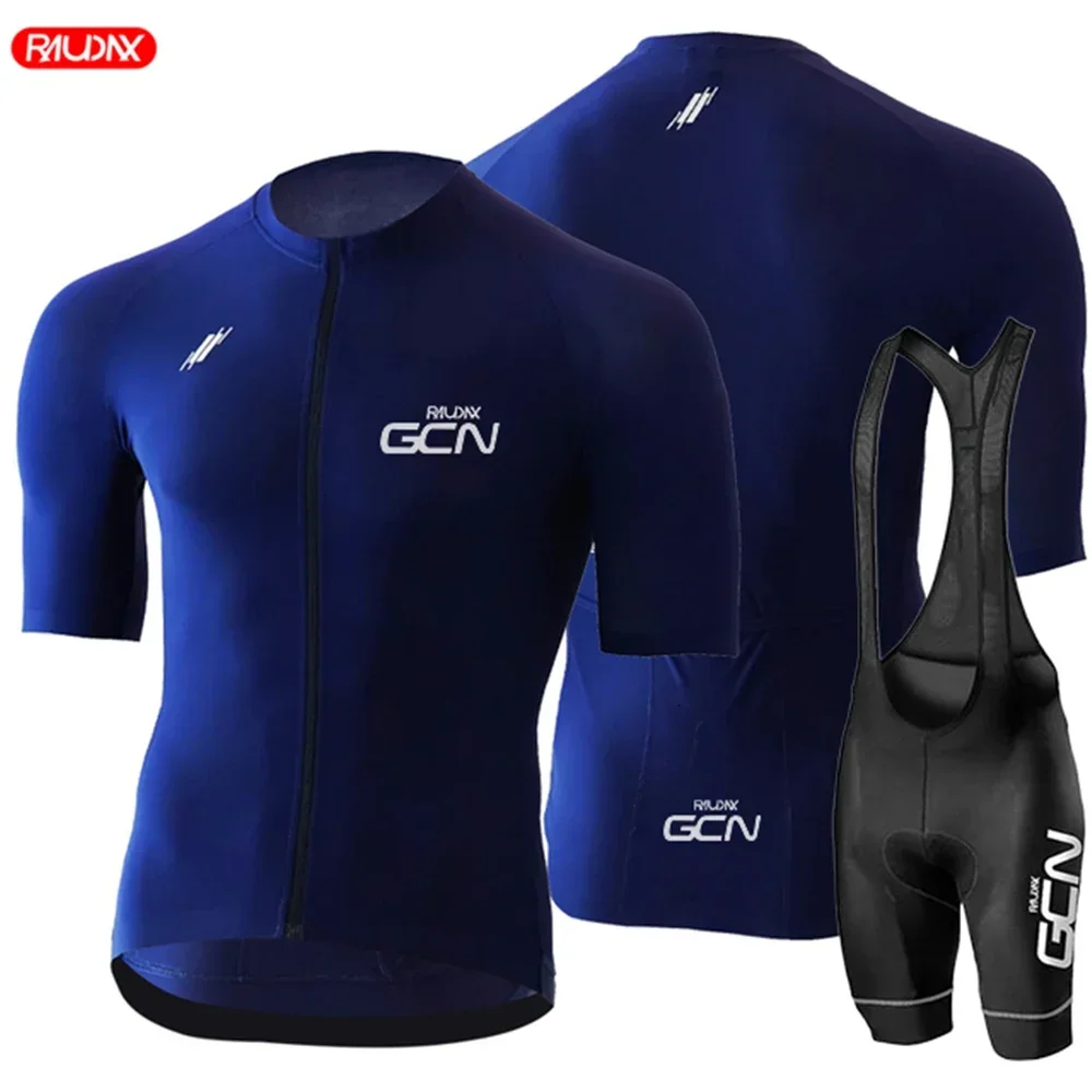 Raudax GCN Youth Cycling Jersey Set Breathable Cycling Shirt Team Summer Clothing Mountain Bike Riding Clothes Triathlon