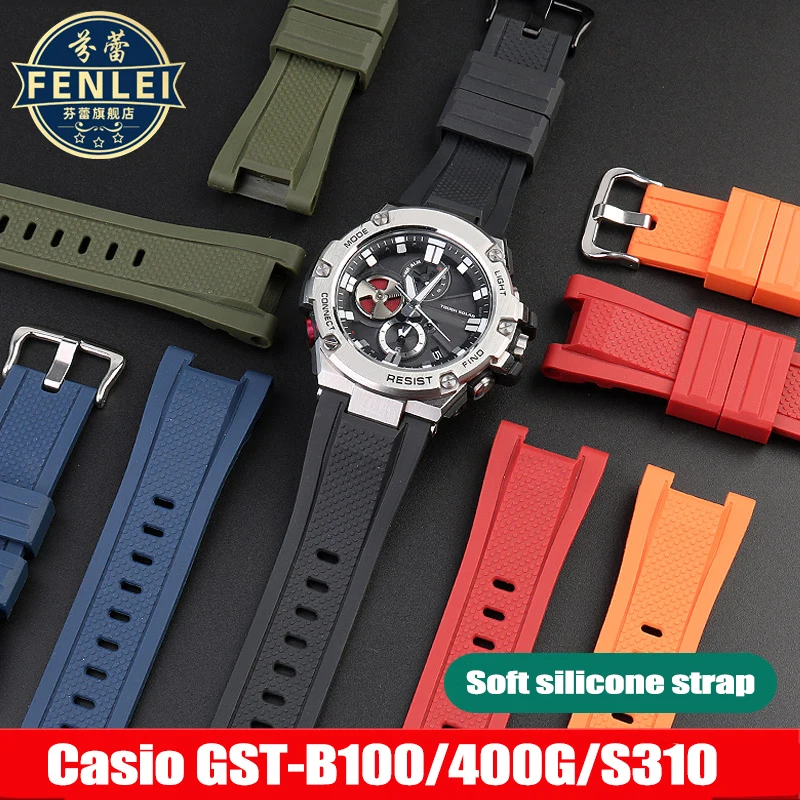 Resin Rubber Watch Strap For Casio Heart Of Steel G-shock GST-B100