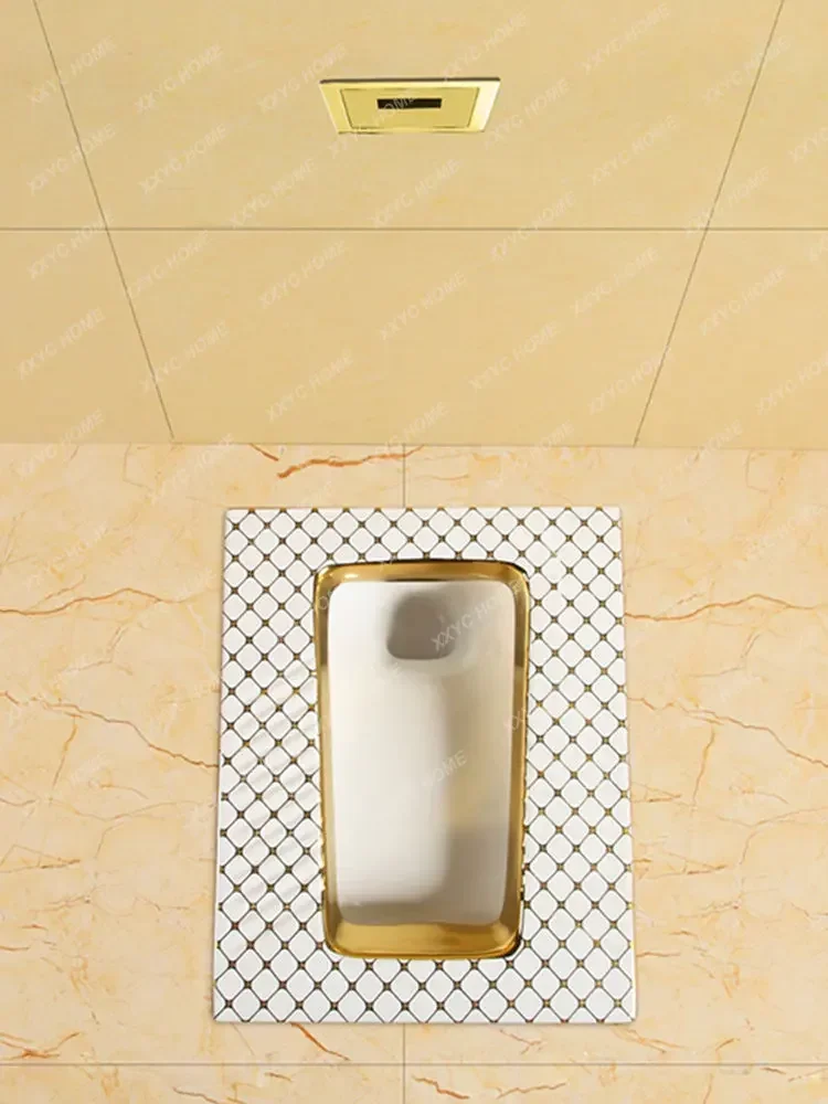 #  Bathroom Home Flushing Cistern Sets of Ceramic Potty Chair Style Hotel Luxury Gold Urinal 2