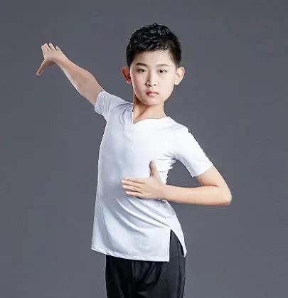 Boys Children Latin Dance Dress Boys Practice Clothes Summer Latin Competition Performance Costumes Shirt Pants Suit