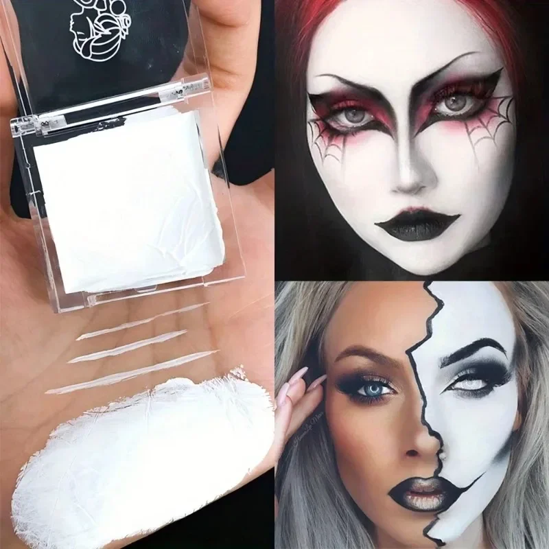 Matte Light White Liquid Foundation Cream Full Coverage Long-Lasting Black&White Cosplay Festival Makeup For All Skin Types_voghion.com
