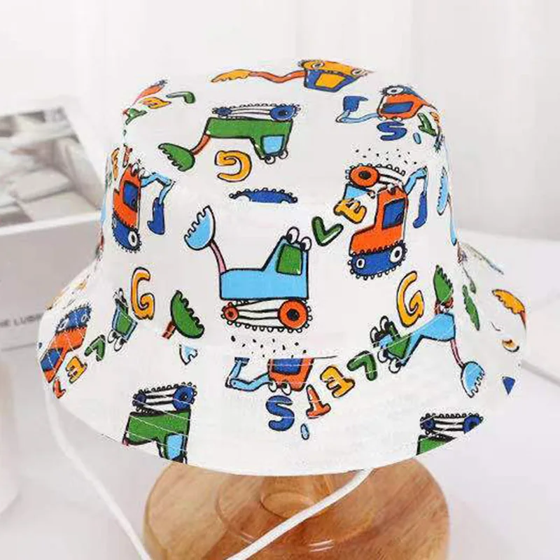 baby essential  Baby Cap Boys Girls Sun Panama Hat for Toddler Kids Children Cotton Cartoon Printed Outdoor Fashion Basin Bucket Fisherman Hats pacifier for baby Baby Accessories