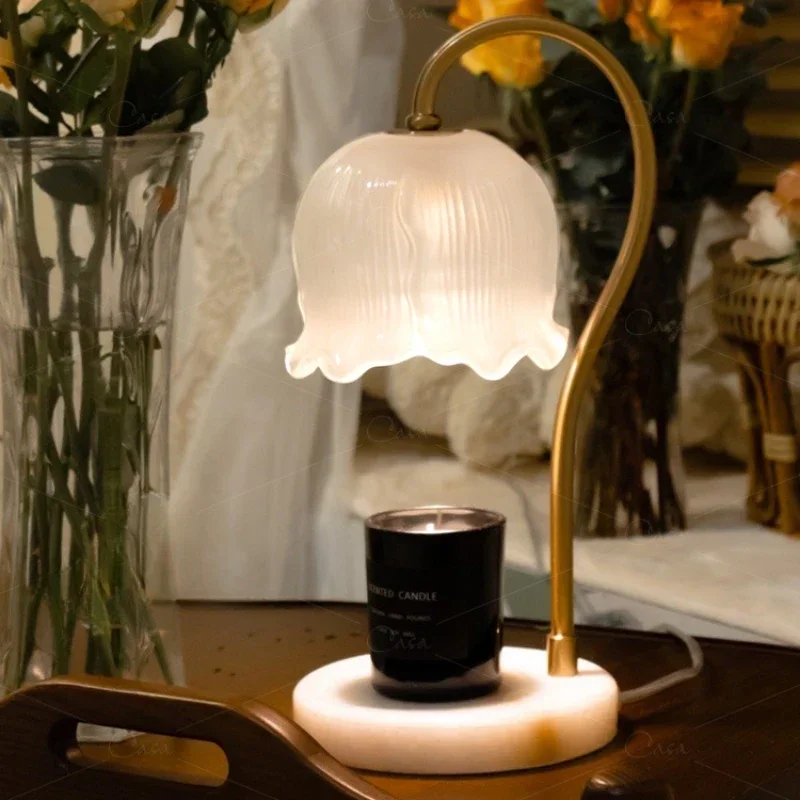 

Creative Personality Bell Orchid Incense Smoked Wax Lamp Retro Small Melting Candle Nordic Bedside Bedroom Decoration Desk Lamp