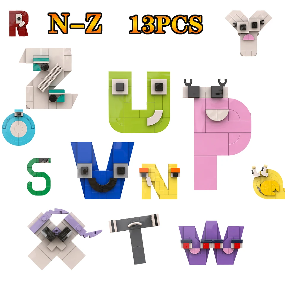 Alphabet Lore 26 a-z Monogram Set with Paper Manual + Color Box 586 Pieces  Building Blocks Toys For Children's Birthday Gift - AliExpress